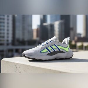 Adidas Haiwee Men's Shoes Grey Two-Royal Blue-Signal Green FV4596 US 11.5
